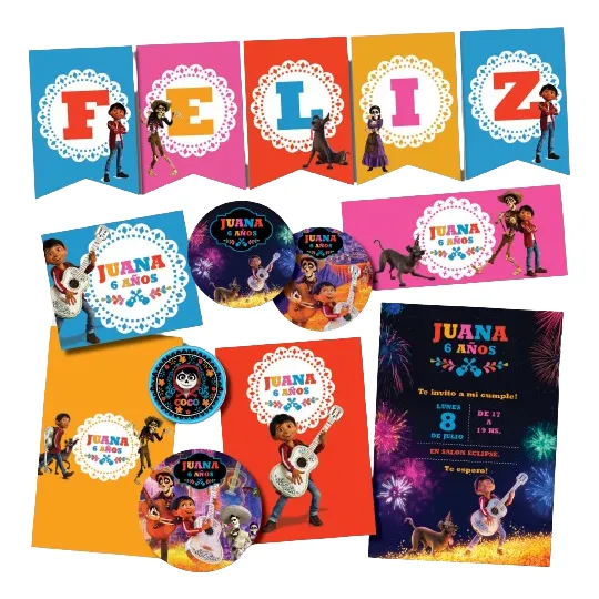 Kit Imprimible Personalizado Coco Candy Deco Invitacion