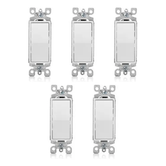 Apagador  Escalera Decora Blanco Leviton, 5 Pzas