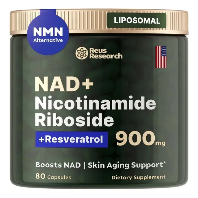 Nad + Nicotinamide Riboside 500mg Resveratrol Reus Research 60 capsulas