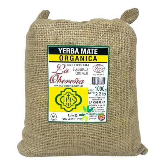Yerba Mate Orgánica Obereña X 1 Kg 