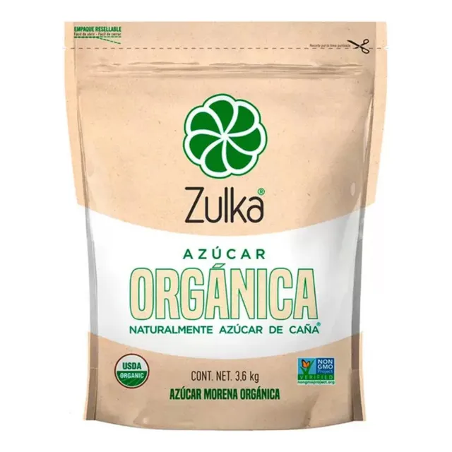 Azúcar Morena Orgánica Zulka Bolsa De 3.6 Kg