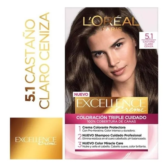 Tintura Excellence 51 Castaño Claro Ceniza X 47 Gr