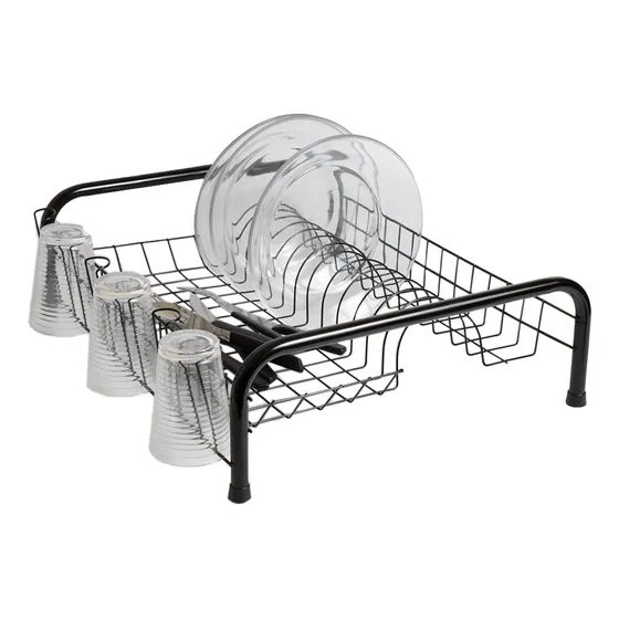 Escorredor Louças Cama Pia 13 Pratos 6 copo talheres grande Escorredeira Secadora de Bancada Preto Fiver