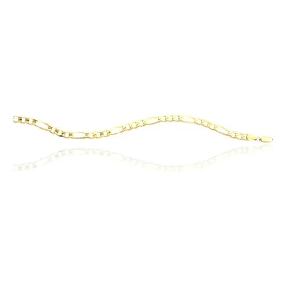Cadena Figaro 3x1 Oro 14k + Dije Oro 10k Regalo
