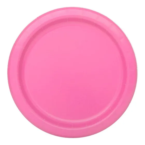 Placas De Pastel De Papel Hot Pink, 8ct