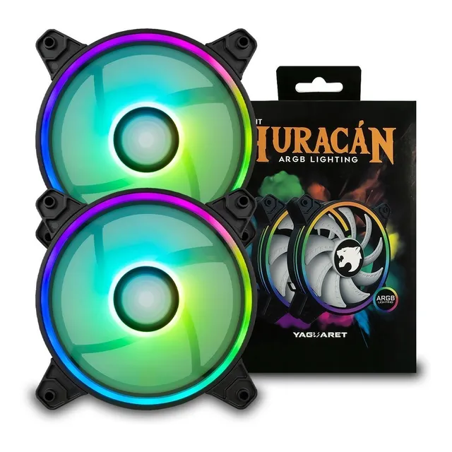 Kit De 2 Ventiladores Yaguaret Huracan / Argb / Controlador