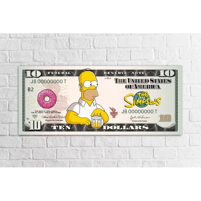 Cuadro De 100 Dolares Nuevo Modelo 130x55 Cm