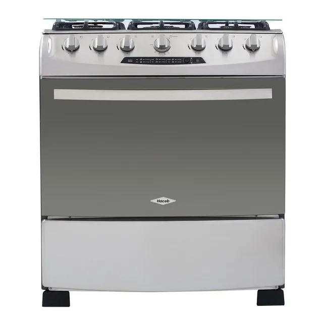Cocina Haceb Orégano 76-VF color inox con puerta con visor