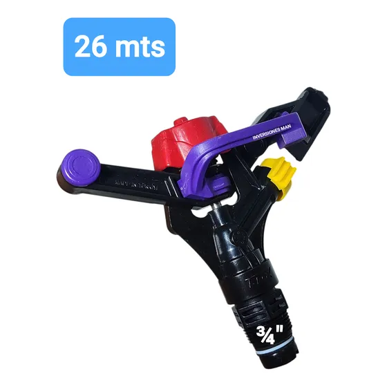 Aspersor Profesional Riego Diámetro 3/4 PuLG 26 Mts Alcance