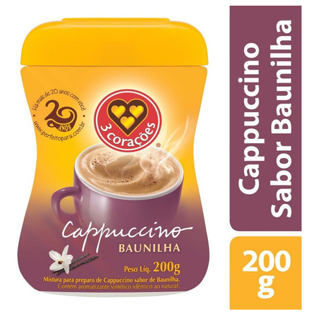 Cappuccino Baunilha 200g 3 Corações Cappuccino Baunilha 200g 3 Corações