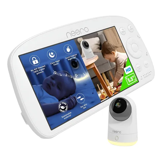 Monitor De Bebé Neero 5.5 Hd Sin Wifi, Alcance 900 Pies