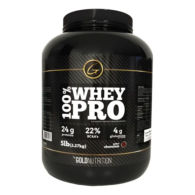 Proteína - 100% Whey Pro 5lb - Gold Nutrition Sabor Chocolate