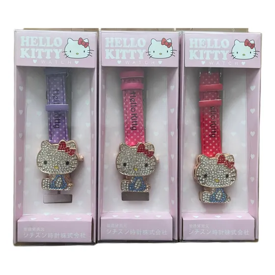 Hello Kitty Reloj Classic Con Cristales Sanrio Original