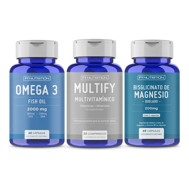 Combo Vitalidad: Omega 3 + Bisglicinato Magnesio + Multify