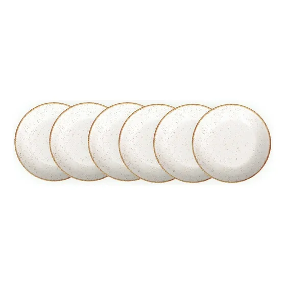 Conjunto De 6 Pratos Fundo Porcelana Rustico Tramontina 22cm
