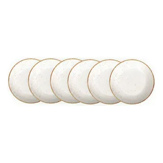 Conjunto De 6 Pratos Fundo Porcelana Rustico Tramontina 22cm Conjunto De 6 Pratos Fundo Porcelana Rustico Tramontina 22cm