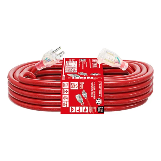 Cable De Extensión Resistente Al Agua 15a Iluminado 3 Puntas