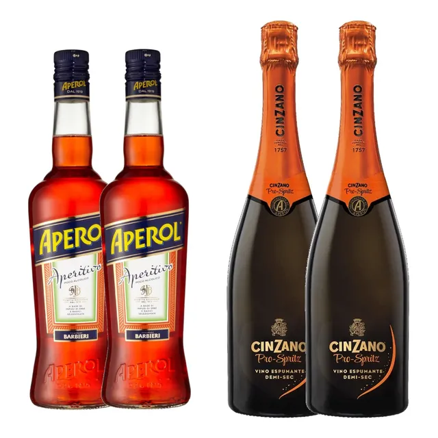 Combo 2 Aperol + 2 Espumante Cinzano Pro Spritz - Gobar®