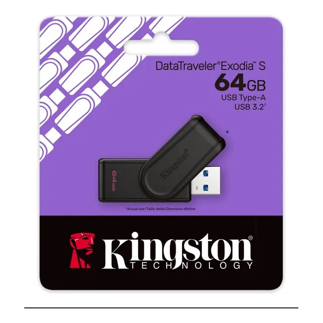 Memoria Flash Usb Kingston De 64gb 3.2 Exodia S Negro