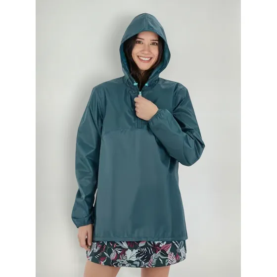 Rompeviento Impermeable Quechua Mujer Varios Talles Azul Nvo