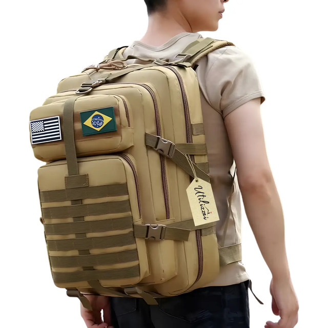 Mochila Tática Militar Impermeável Reforçada Bolsa Grande Viagem Assault Resistente Bandei... Mochila Tática Militar Impermeável Reforçada Bolsa Grande Viagem Assault Resistente Bandei...