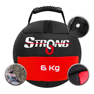 Balón Medicinal Strong 6 Kg Entrenamiento Funcional Agarre Negro Balón Medicinal Strong 6 Kg Entrenamiento Funcional Agarre Negro