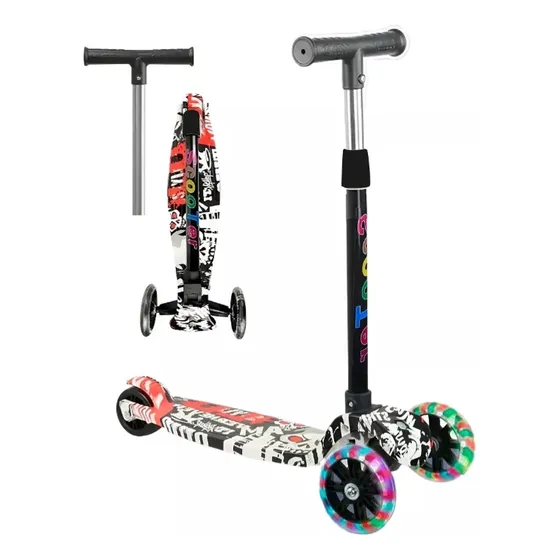 Scooter Monopatín De Pie Plegable Para Niños 2-10 Años2 Color Negro