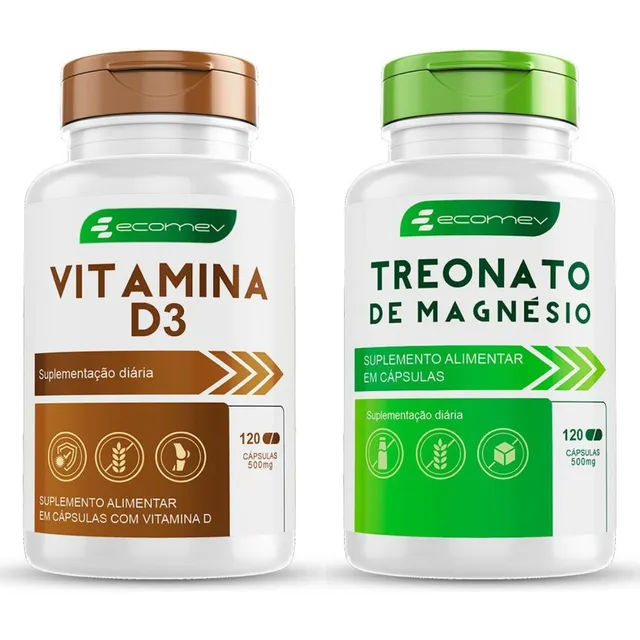 Vitamina D3 2000ui + Magnesio Treonato 500mg 120caps