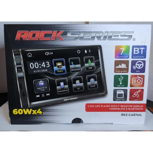Autoestereo Pantalla Rock Series Rks-car7ml Carplay Android