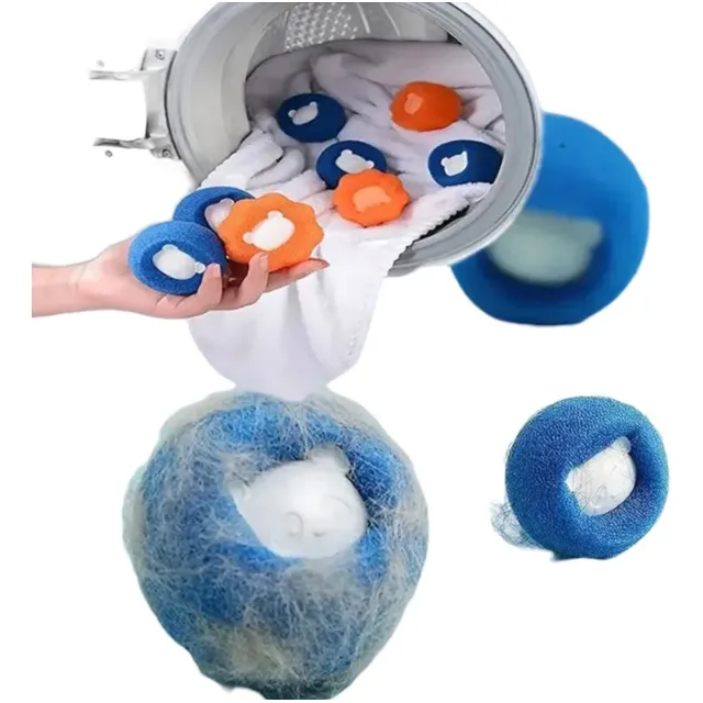 3 Bolas Para Lavadora Atrapa Pelos Pelusas Reutilizables 