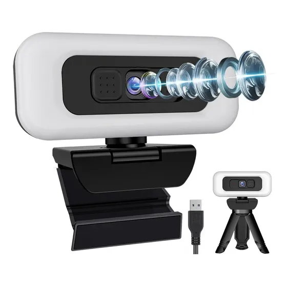 Ring Light Com Microfone 4k Ultra Hd 60fps E Usb 3.0