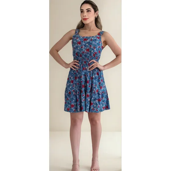 Vestido Regata Com Elastex Liganete Confortável Casual