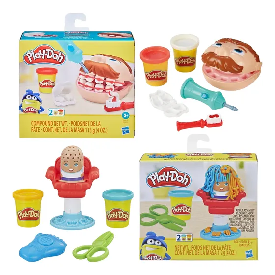 Kit Massinha Play Doh Mini Cabeleireiro + Dentista Hasbro