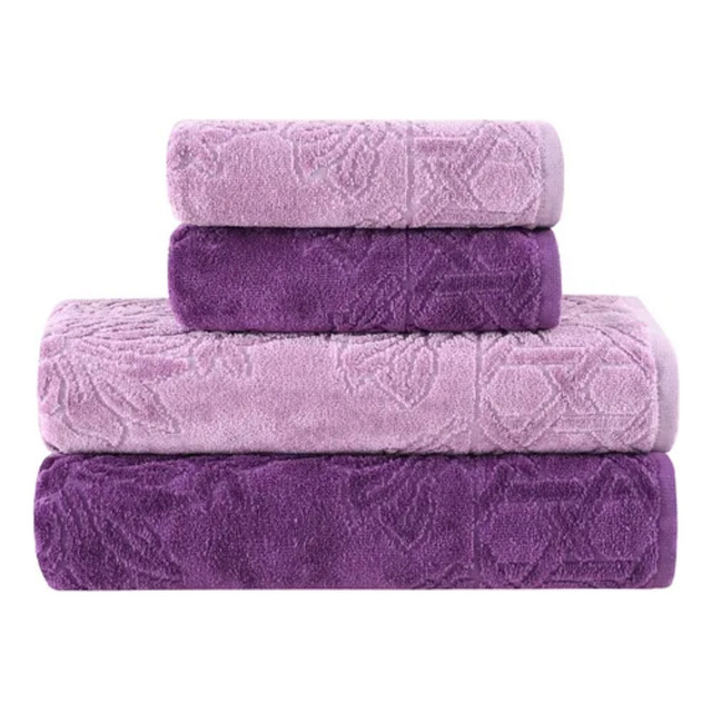 Jogo De Toalhas Banho Village Com 4 Peças Lilás E Roxo Buddemeyer