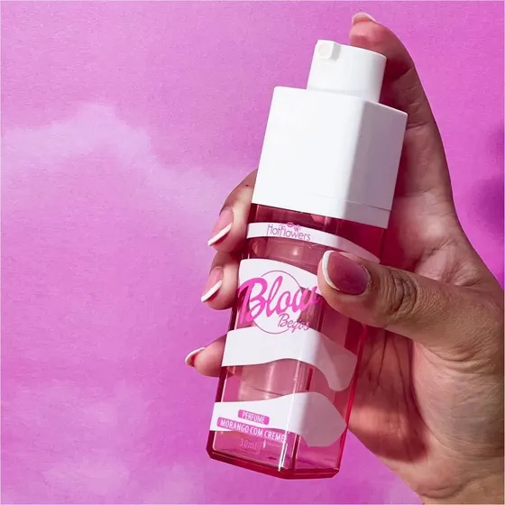 Perfume Blow Beijos 30ml Aroma Morango E Creme Hot Flowers Fragrância Doce