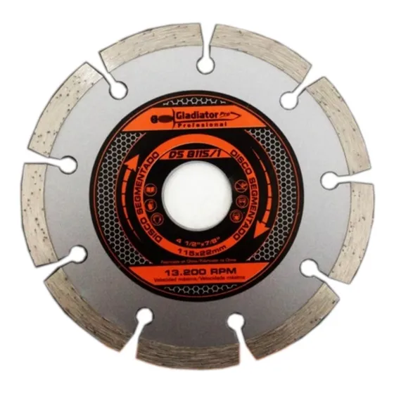 Disco Diamantado Segmen.115 Mm X5 Gladiador Pro Ferreplus