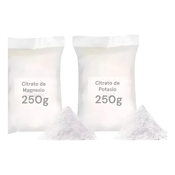 Combo Citrato De Potasio 250 Gr + Citrato De Magnesio 250 Gr