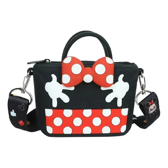 Bolsito Monedero De Caucho De Minnie De Disney Infantil Reg Color Multicolor
