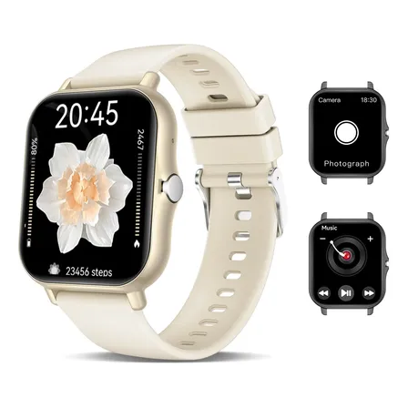 Smartwatch Llamadas Bluetooth Música Deportivo Beige