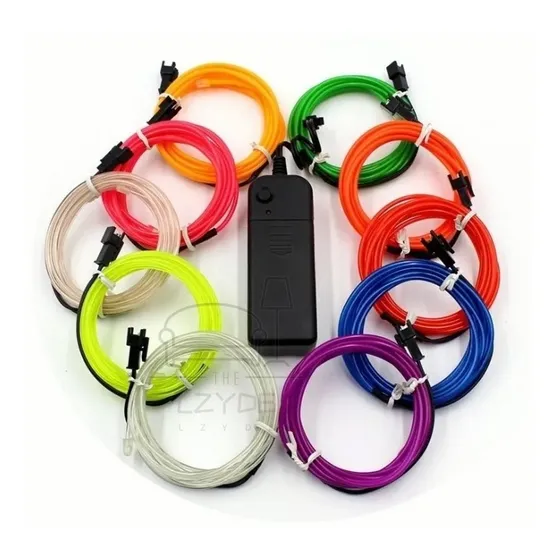 Wire Hilo 3m Traje Luminoso Luz Tira Neon Cable Led Dj Bar