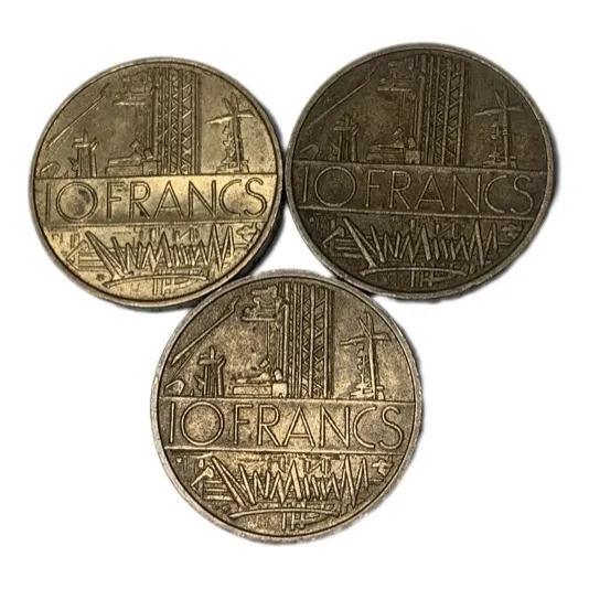 França - 10 Francos 1975, 1976 E 1978 Frete Grátis