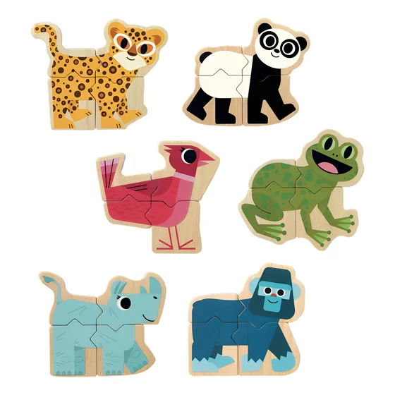 Maxanimo Juego Magnético Djeco 24 Piezas Animales De Madera