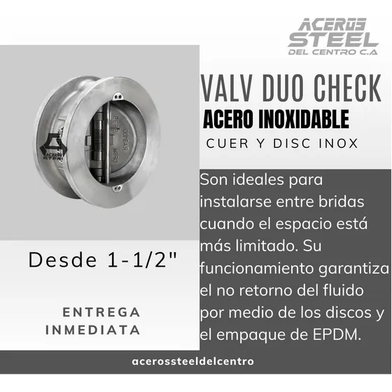 Valv Inoxidable Wafer Duo Check C316 150l 3 