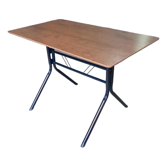 Mesa 120x70 Jantar Restaurantes Bares Em Aço Tampo Imbuia
