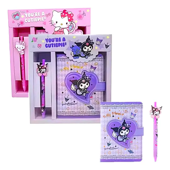 Kit Agenda Lapicero Sanrio Kuromi
