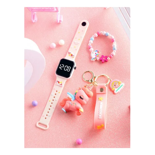Reloj Digital Electronico Pulsera Infantil Niñas (3 Piezas)