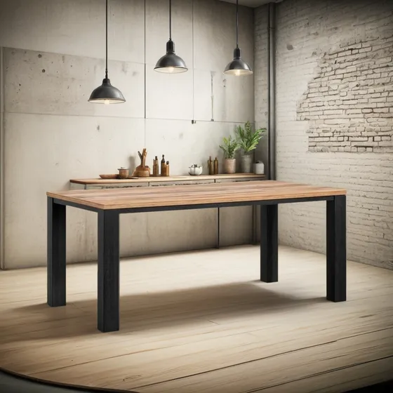 Mesa Comedor Madera Maciza De Roble  140cmx90cm 4 Puestos
