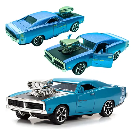 Carrinho Metal Opala Dodge Ferro Clássico Antigo Miniatura Cor Dodge Azul
