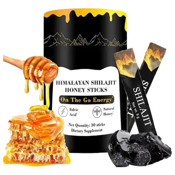 Elfleaf Shilajit Honey Sticks Suplementos- 30 Sticks Himalayan Shilajit Palitos Suplemento Nutricional De Miel Miel Ecológica, Energía, Fuerza Y Apoyo Cognitivo Para Hombres Y Mujeres