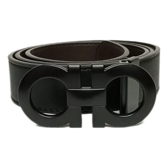 Cinto De Luxo Estilo Lv Premium Unissex Preto Lisa 42